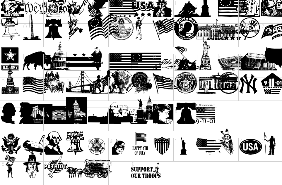 table des caractères